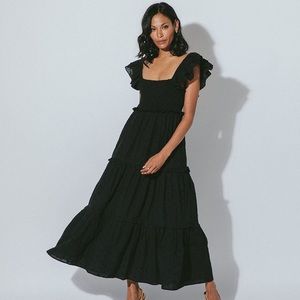 Cleobella Marilyn Ankle Dress in Black size Small.